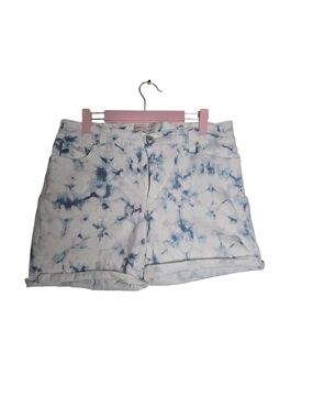 Vinyage America Tie-Dye Denim Shorts - Blue White
